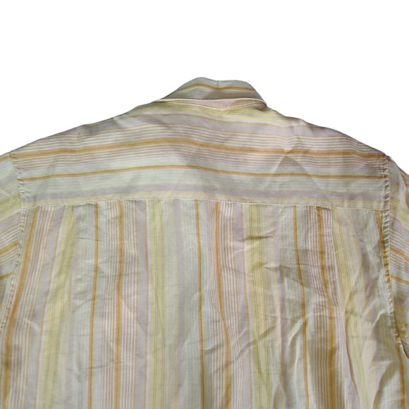 Tommy Bahama Shirt Mens Large Yellow Linen Short Sleeve Relax Tropical Camp - Picture 5 of 9